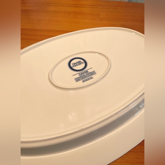 Dansk Concerto Portugal 16" Oval Platter Ceramic Blue White Servewear Traditiona - Picture 13 of 13